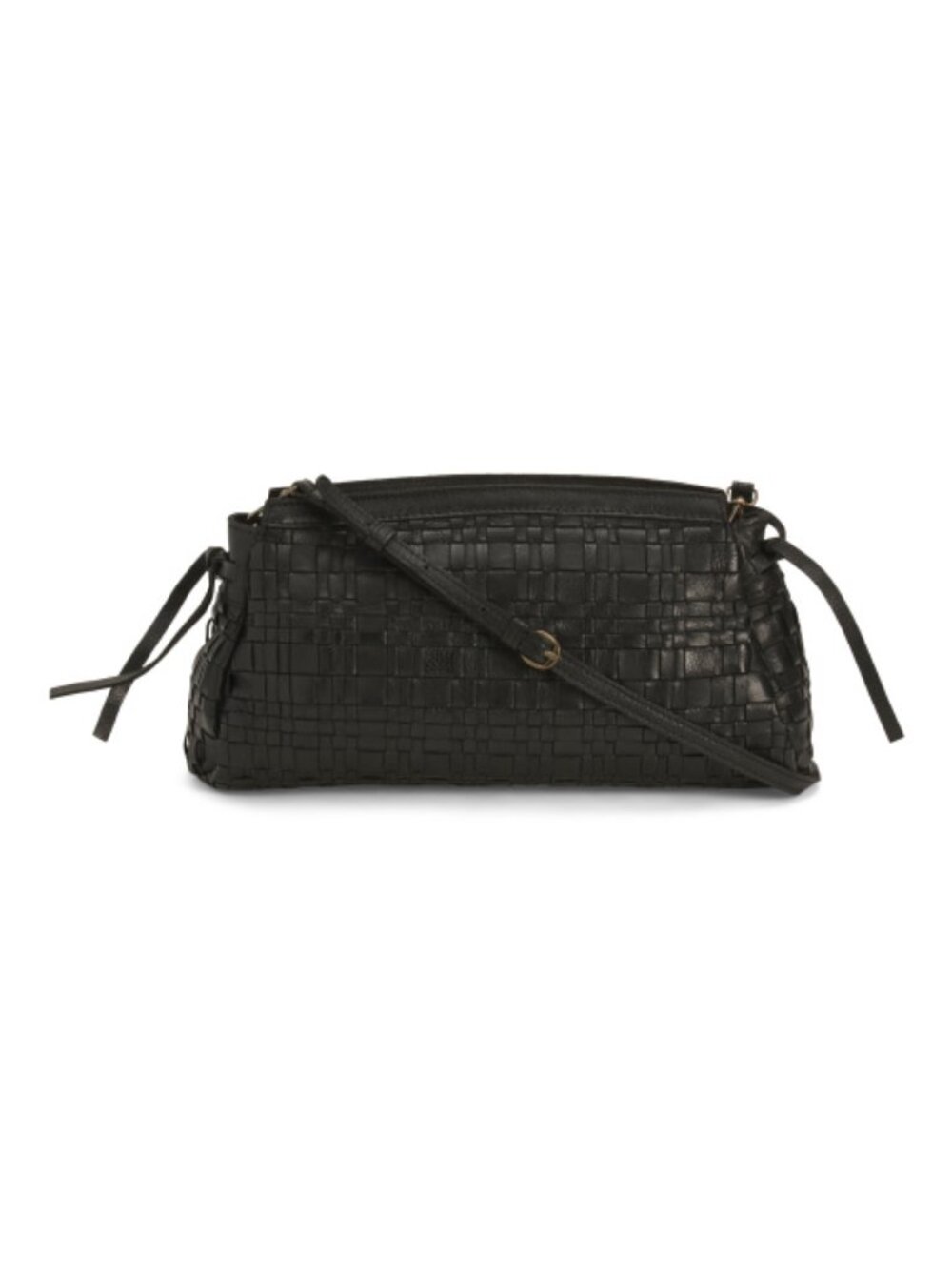 VILENCA Leather Woven East West Clutch